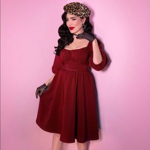 Vixen by Micheline Pitt Vacation Dress in Burgundy